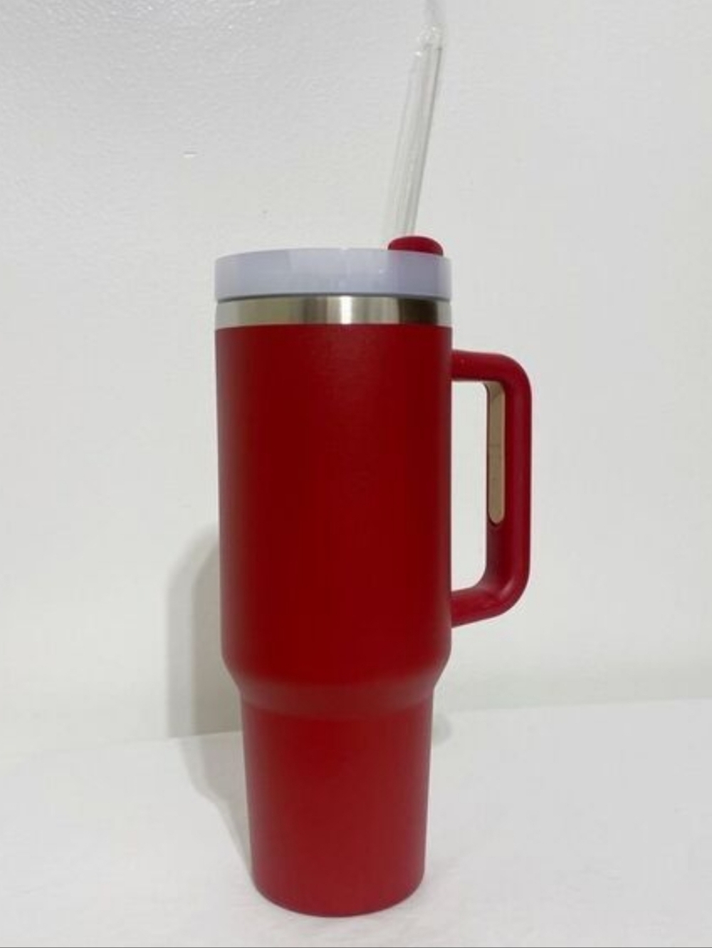 "POSHBABE" 40oz Steel Tumbler Cup Thermos w/Handle & Straw - Picture 2 of 6